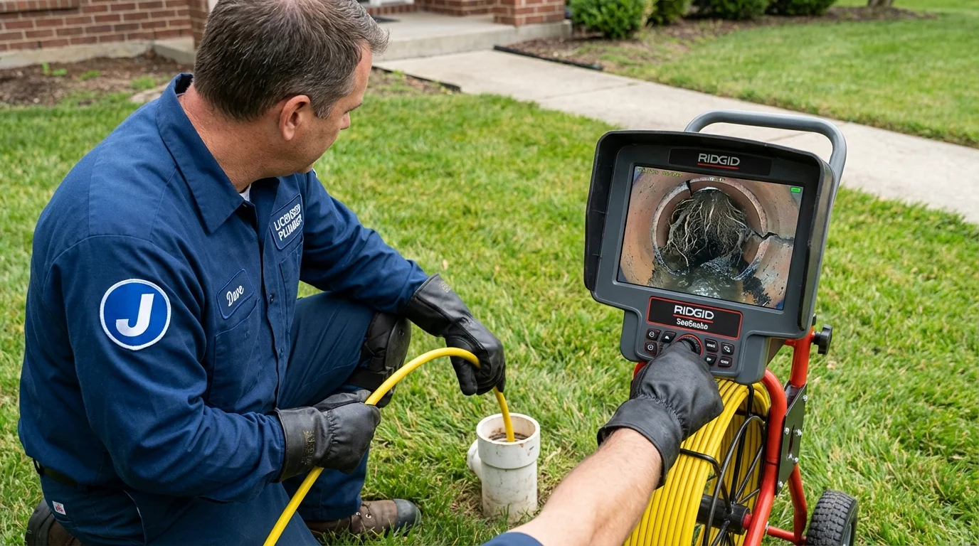 Sewer camera inspection being performed by Johns Plumbing LLC in Alpine